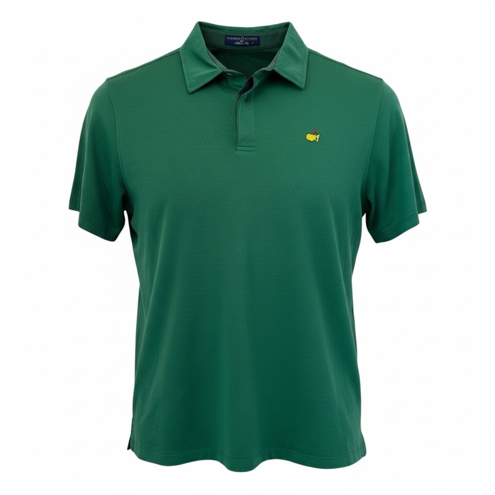 Masters Clubhouse Collection Green Golf Polo Shirt Made in Italy Large Cotton